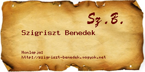 Szigriszt Benedek névjegykártya