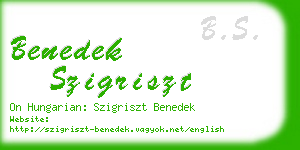 benedek szigriszt business card